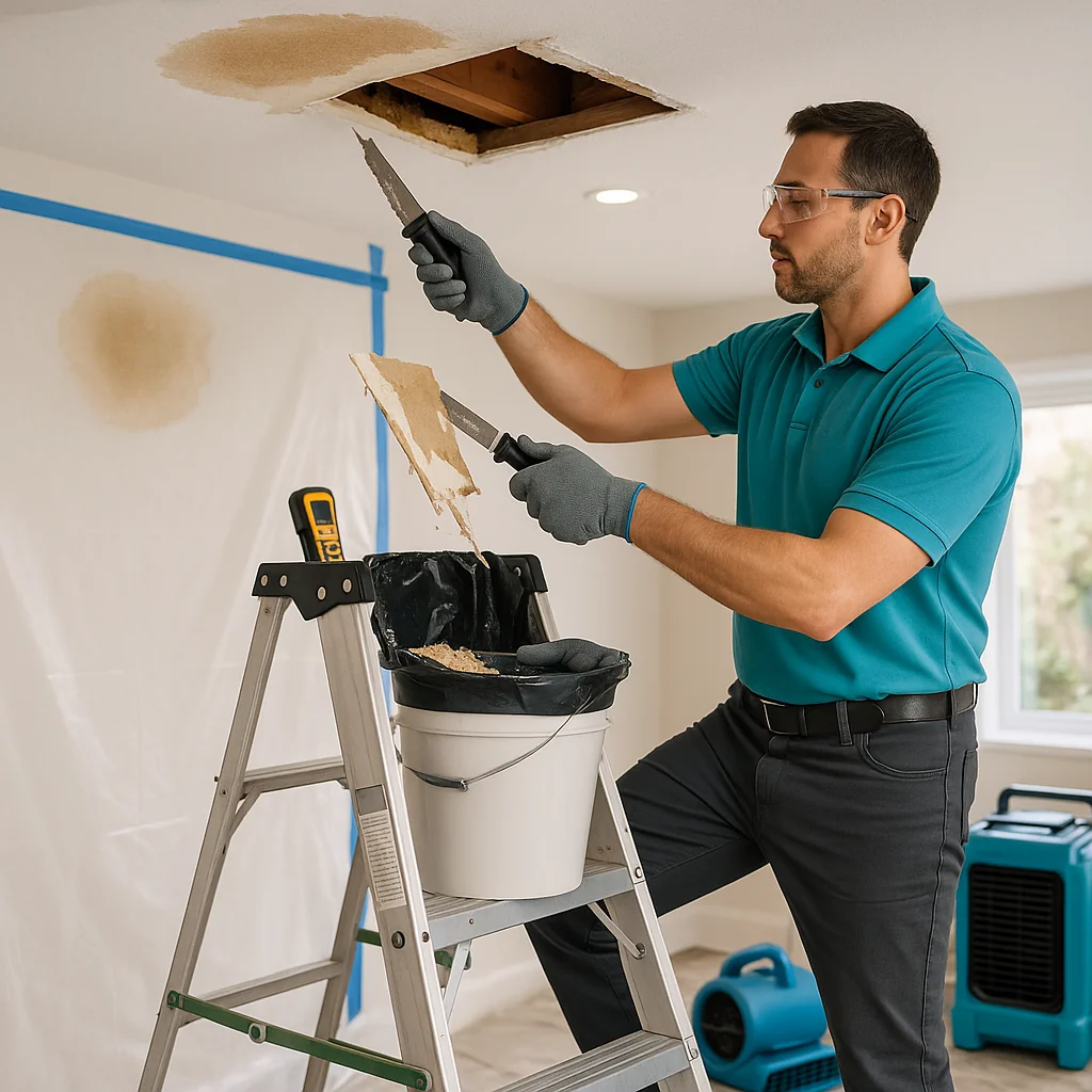 Roof Leak Water Damage Repair